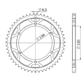 CORONA IN ACCIAIO PASSO 428 - Z 57 DENTI (DIS.12313)