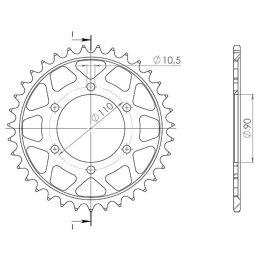 CORONA IN ACCIAIO PASSO 630 - Z 35 DENTI (DIS.12800)