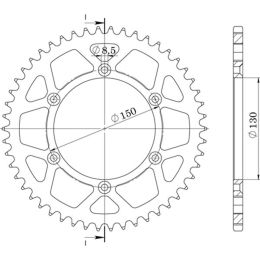 CORONA IN ALLUMINIO PASSO 520 - Z 47 DENTI (DIS.13323)