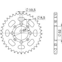 CORONA IN ACCIAIO PASSO 420 - Z 49 DENTI (DIS.14100)
