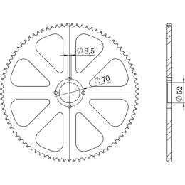 CORONA IN ACCIAIO PASSO 428 - Z 42 DENTI (DIS.14101)