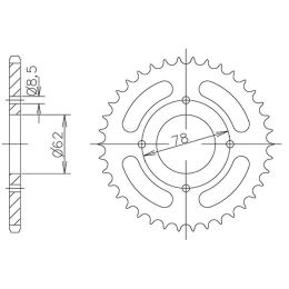 CORONA IN ACCIAIO PASSO 420 - Z 37 DENTI (DIS.14112)