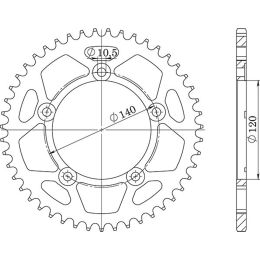 CORONA IN ACCIAIO PASSO 525 - Z 43 DENTI (DIS.14604)