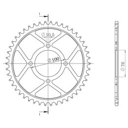 CORONA IN ACCIAIO PASSO 530 - Z 46 DENTI (DIS.14800)
