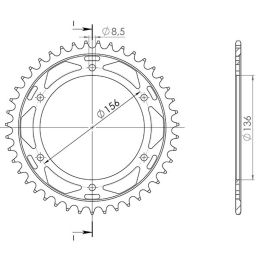 CORONA IN ACCIAIO PASSO 525 - Z 43 DENTI (DIS.14806)