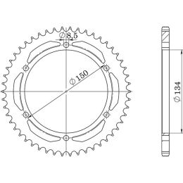 CORONA IN ACCIAIO PASSO 428 - Z 50 DENTI (DIS.16203)