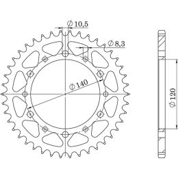 CORONA IN ACCIAIO PASSO 520 - Z 40 DENTI (DIS.16302)