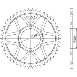 CORONA IN ACCIAIO PASSO 530 - Z 44 DENTI (DIS.16604)
