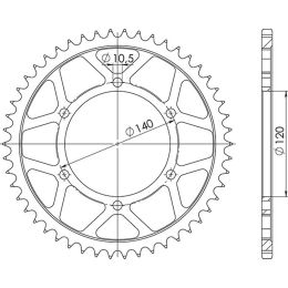 CORONA IN ACCIAIO PASSO 525 - Z 38 DENTI (DIS.16605)