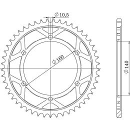 CORONA IN ACCIAIO PASSO 530 - Z 45 DENTI (DIS.16701)