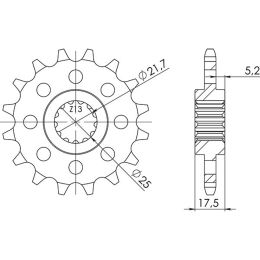 PIGNONE PASSO 525 - Z 15 DENTI (DIS.20405)