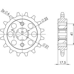 PIGNONE PASSO 525 - Z 15 DENTI (DIS.20513)