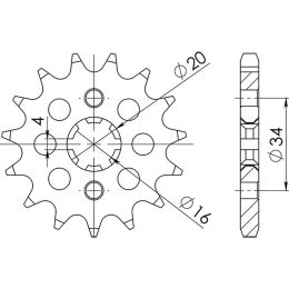 PIGNONE PASSO 428 - Z 14 DENTI (DIS.21200)