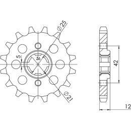 PIGNONE PASSO 530 - Z 16 DENTI (DIS.21501)