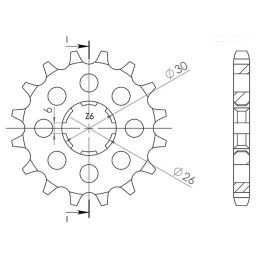 PIGNONE PASSO 530 - Z 17 DENTI (DIS.21600)