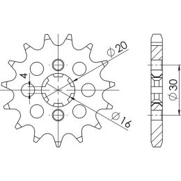 PIGNONE PASSO 428 - Z 16 DENTI (DIS.24200)