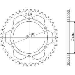 CORONA IN ACCIAIO PASSO 520 - Z 46 DENTI (DIS.35304)
