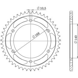 CORONA IN ACCIAIO PASSO 525 - Z 42 DENTI (DIS.35308)