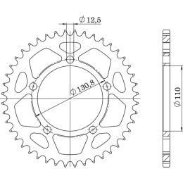 CORONA IN ACCIAIO PASSO 525 - Z 45 DENTI (DIS.35700)