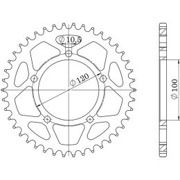 CORONA IN ACCIAIO PASSO 520 - Z 44 DENTI (DIS.35801)