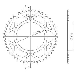 CORONA IN ACCIAIO PASSO 525 - Z 45 DENTI (DIS.35804)