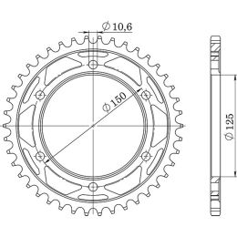 CORONA IN ACCIAIO PASSO 525 - Z 42 DENTI (DIS.44501)