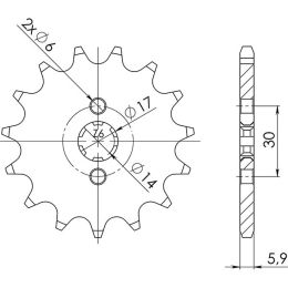 PIGNONE PASSO 420 - Z 14 DENTI (DIS.49101)