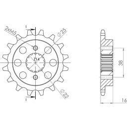 PIGNONE PASSO 520 - Z 14 DENTI (DIS.52604)