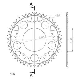 CORONA IN ACCIAIO PASSO 525 - Z 47 DENTI (DIS.56800)