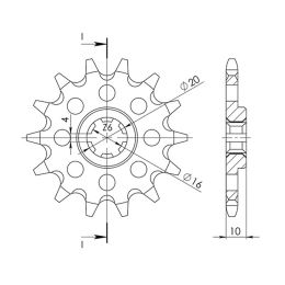 PIGNONE PASSO 520 - Z 13 DENTI (DIS.64200)