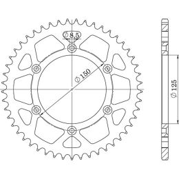 CORONA IN ACCIAIO PASSO 520 - Z 42 DENTI (DIS.71304)