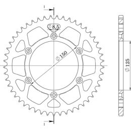 CORONA IN ALLUMINIO PASSO 520 - Z 52 DENTI (DIS.72304)