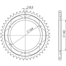 CORONA IN ACCIAIO PASSO 525 - Z 44 DENTI (DIS.92500)