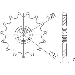 PIGNONE PASSO 420 - Z 13 DENTI (DIS.94119)
