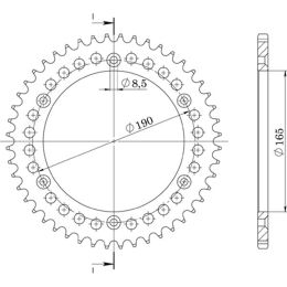 CORONA IN ALLUMINIO PASSO 520 - Z 50 DENTI (DIS.72303)
