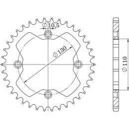 CORONA IN ACCIAIO PASSO 520 - Z 38 DENTI (DIS.10318)