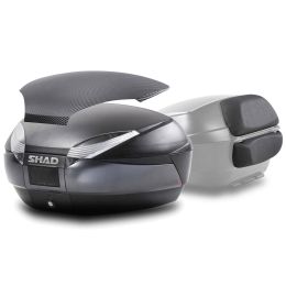 SHAD SH48 Motorcycle top case dark grey 48L with backrest and carbon cover