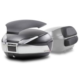 SHAD SH48 Motorcycle top case new titanium 48L with backrest and carbon cover
