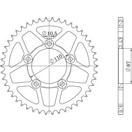 CORONA IN ACCIAIO PASSO 520 - Z 39 DENTI (DIS.14405)