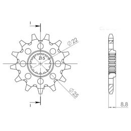 PIGNONE PASSO 520 - Z 16 DENTI (DIS.73301)