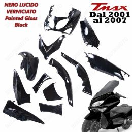 KIT 12 TEILE VERKLEIDUNG SCHWARZ GLANZEND YAMAHA T MAX TMAX 500 2001/2007 HULL