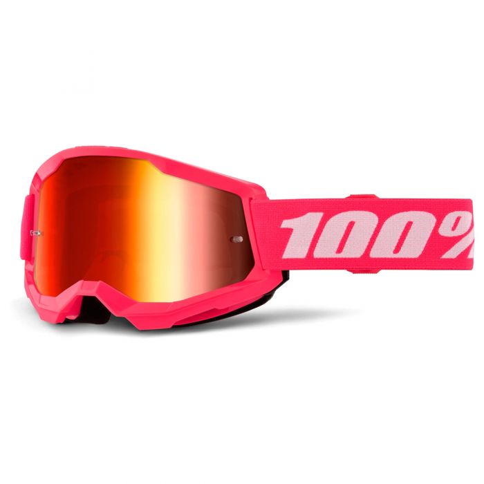 100% 50028-00017 maschera motocross strata 2 rosa lente specchio rosso