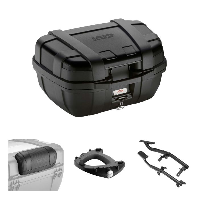 Top case Givi Monokey TREKKER TRK52N 52L noir brossé - Pièces Bagagerie