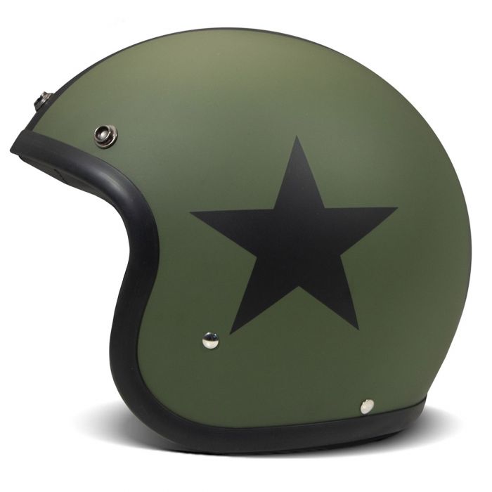 DMD DMDSG1 casco jet cafe racer vintage star verde oliva nero