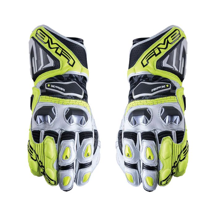 FIVE 81.236 motorcycle gloves rfx1 summer leather white fluo