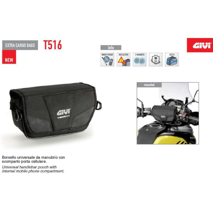Borsa manubrio moto GIVI T516 - BRIXIAMOTO.com