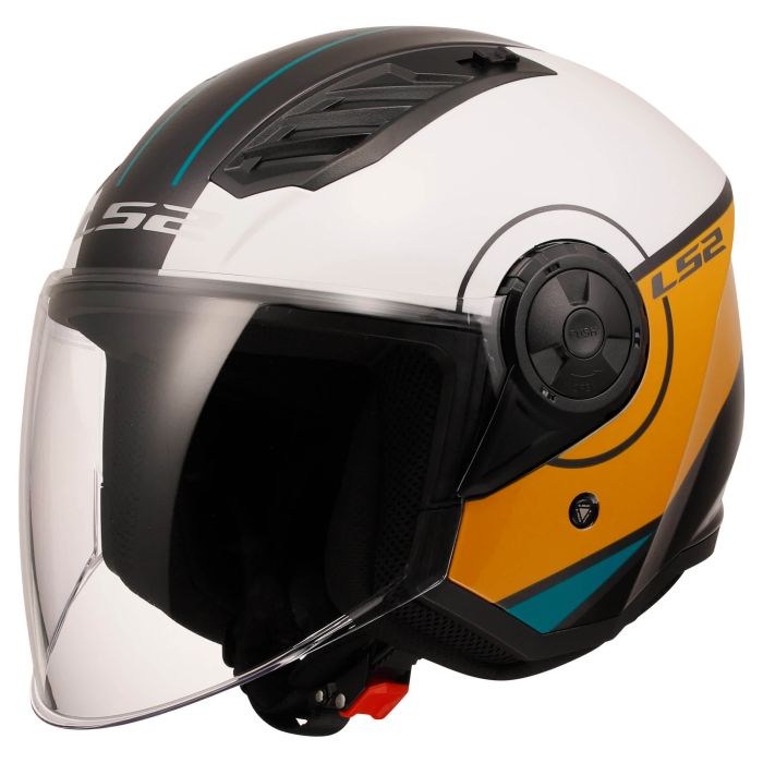LS2 366162064 jet helmet of616 airflow ii cover white gloss brown