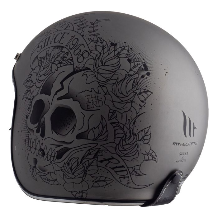 MT HELMETS 133932302 jet helmet le mans 2 sv s skull & roses a2 gray matt |  BRIXIAMOTO.com
