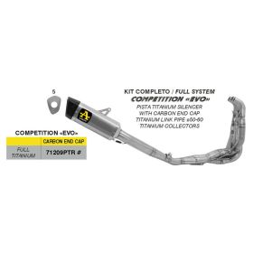 Marmitta completa ARROW Competition racing titanio per Kawasaki ZX-6R 636