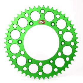 RENTHAL Grooved Motorcycle Sprocket Z50 Ultra-Light Ergal 520 Pitch Green Kawasaki/Suzuki